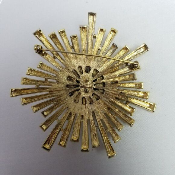 Vintage Monet Atomic Star Sun Starburst Brooch Pin Pendant MCM Vintage Jewelry - Picture 4 of 7